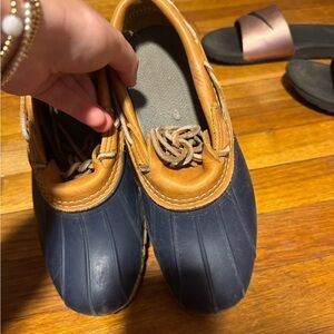 LL Bean Classic Navy and Tan Rubber Duckies